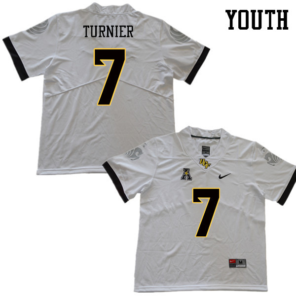 Youth #7 Kenny Turnier UCF Knights College Football Jerseys Sale-White - Click Image to Close